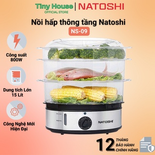Nồi hấp thông tầng Natoshi NS-09, nồi hấp điện 3 tầng, dung tích 9 lít