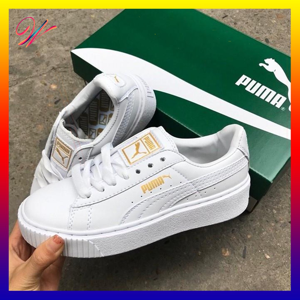 [Mã FAGREEN245 giảm tới 30K đơn 99K] giày Puma trắng chữ vàng mới | BigBuy360 - bigbuy360.vn