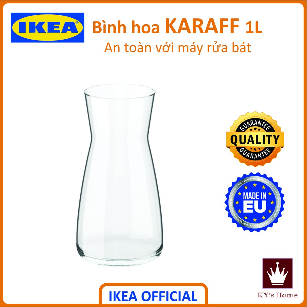 Bình hoa kiêm cốc thủy tinh Ikea Karaff  20x10,5cm