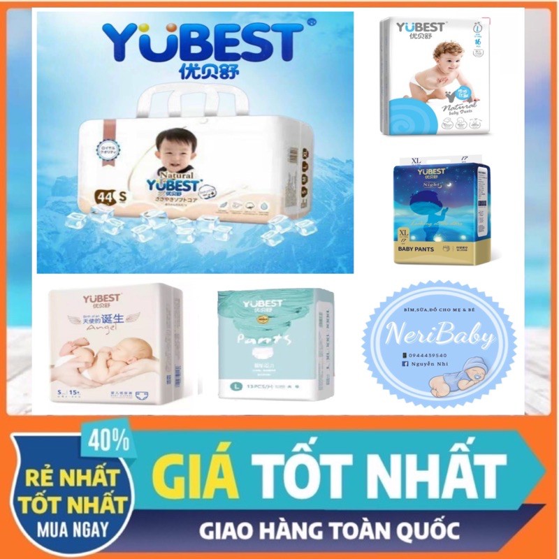 Bỉm Yubest Gold/Yubest Angel/ Yubest night dán/quần S132/S90/M108/M84/L96/L78/XL72