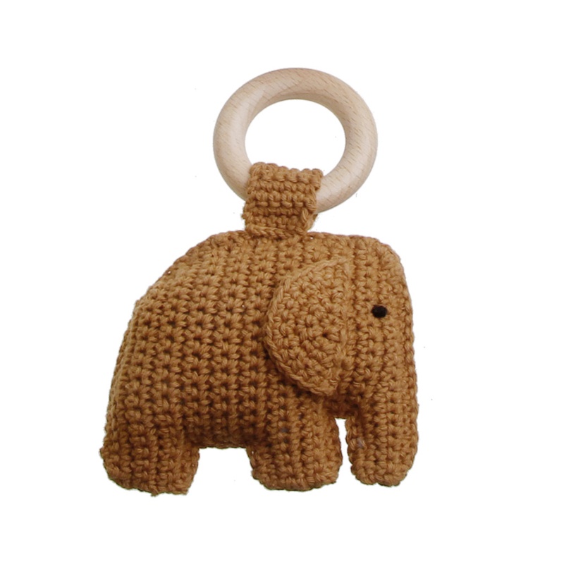 Đồ Chơi Gặm Nướu Hình Chú Voi Bằng Len DIY Dành Cho Trẻ Em