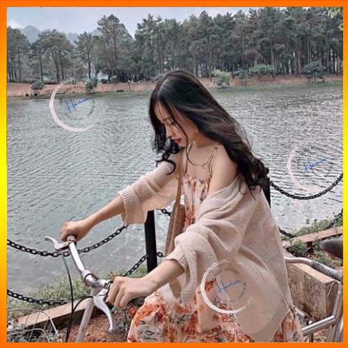 Áo Khoác Cardigan Len Mỏng Nữ Khoác Ngoài Vintage Phong Cách Hàn Quốc Hanva