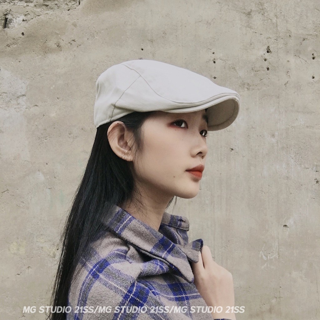 Mũ Bê Rê Mg Studio Vải Cotton 4 Màu Tùy Chọn Phong Cách Vintage Sành Điệu Thời Trang