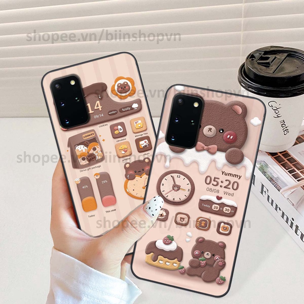 Ốp Samsung S20 / S20 Plus / S20+ in 3D icon gấu nổi siêu xinh, siêu đáng yêu, cá tính phong cách