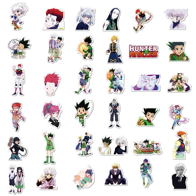 Bộ 100 cái nhãn dán trang trí chống nước in hình anime Hunter x Hunter