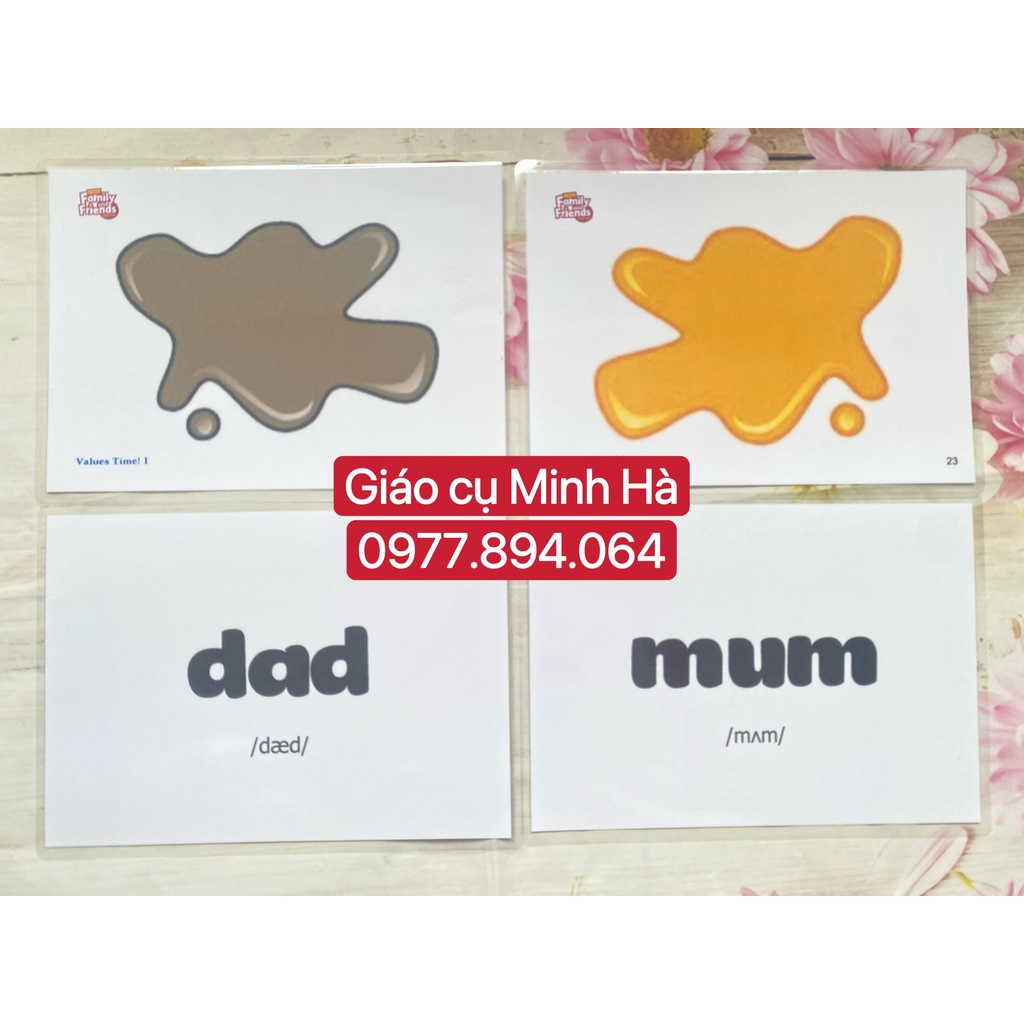 Flashcards Family and Friends Starter- phiên bản 2nd -Thẻ từ vựng  và  phonics -ép plastic