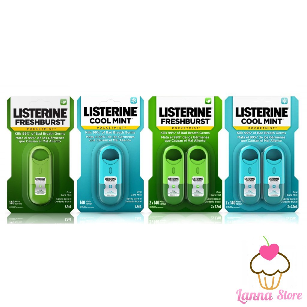 Xịt / Miếng ngậm thơm miệng Listerine Pocketmist - USA