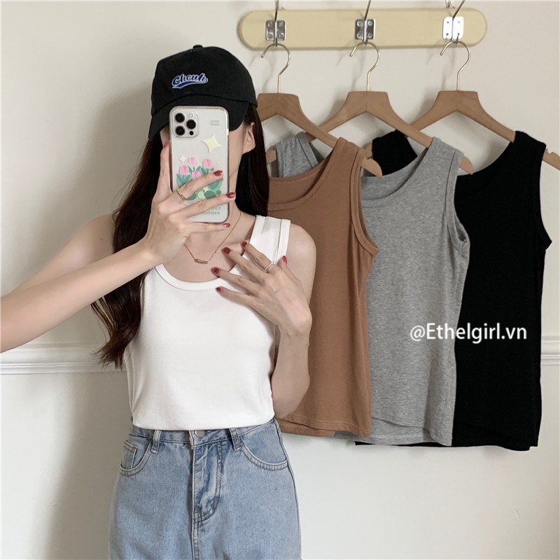 Áo Tank Top Màu Sắc Đơn Giản Phong Cách Thời Trang Hàn Quốc