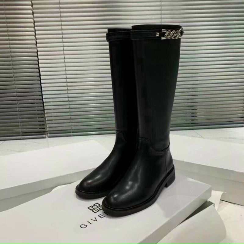 H(ẢNH THẬT) Boot Ống Đế Bằng 3p Phối Xích Da Mềm Êm Xịn Fullbox Cao Cấp
