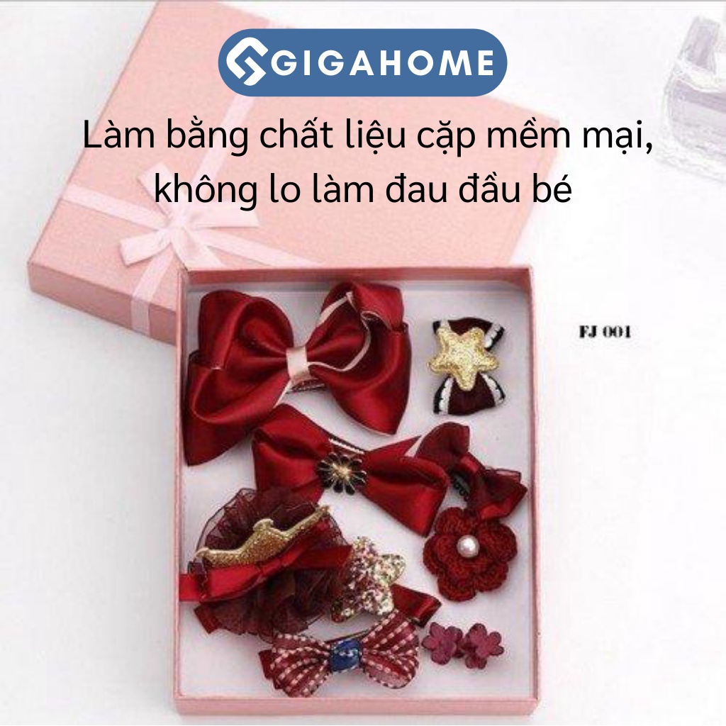 Hộp 10 Phụ Kiện Nơ, Kẹp Tóc Cho Bé GIGAHOME Giao Ngẫu Nhiên 4082