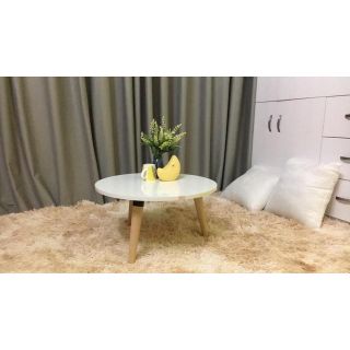 Bàn trà sofa tròn 60cm chân gỗ tần bì cao cấp