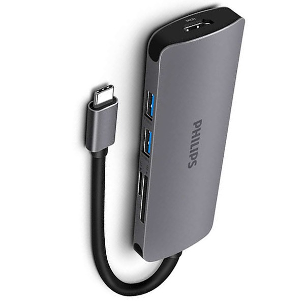 BỘ CHIA HUB TYPE C 3.1 -> USB3.0*2+ HDMI +SD+C FEMALE ADAPTER PHILIPS DLK5516C/94