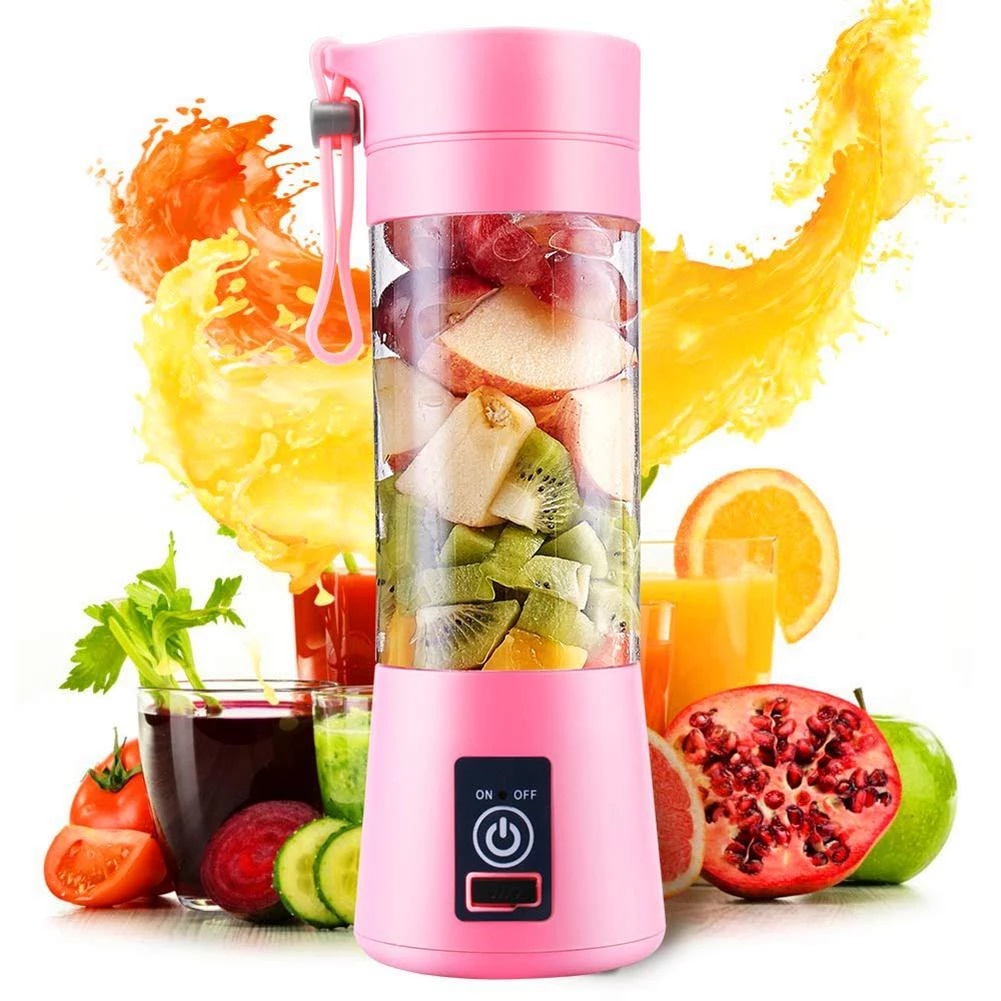 Máy Xay Hoa Quả Mini – Máy Xay Sinh Tố 4 Lưỡi Cầm Tay Sạc Điện