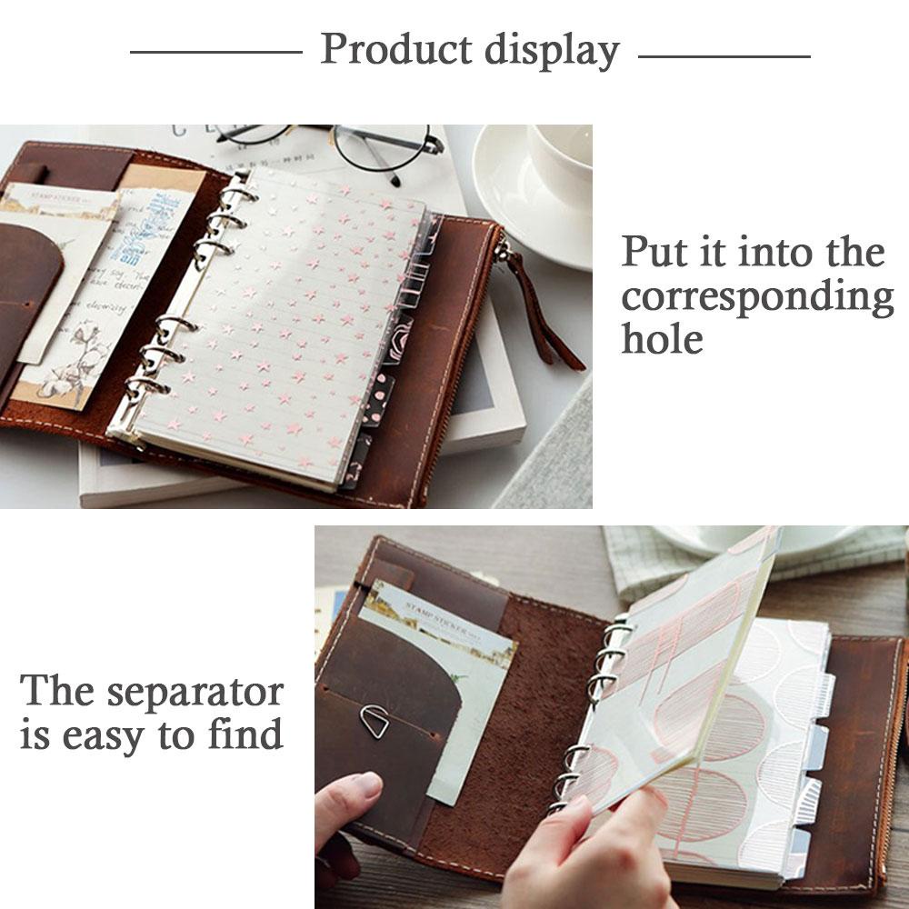 CHOOKEY Set 5 Trang Nhựa Chia Ngăn Sổ Tay Thời Trang