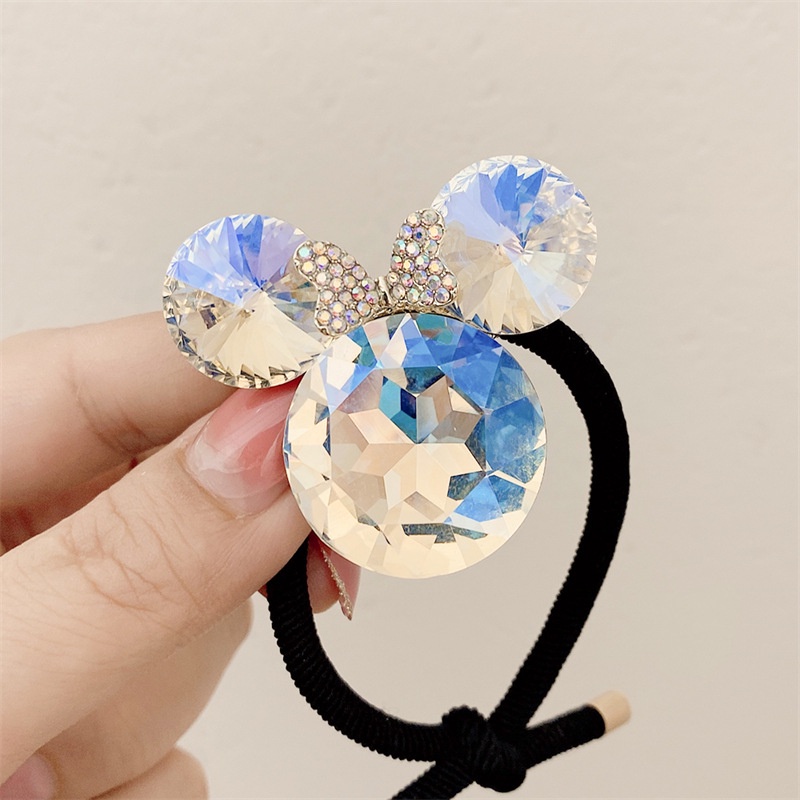 Dây Thun Cột Tóc Đính Đá Pha Lê Hình Chuột Mickey Dễ Thương