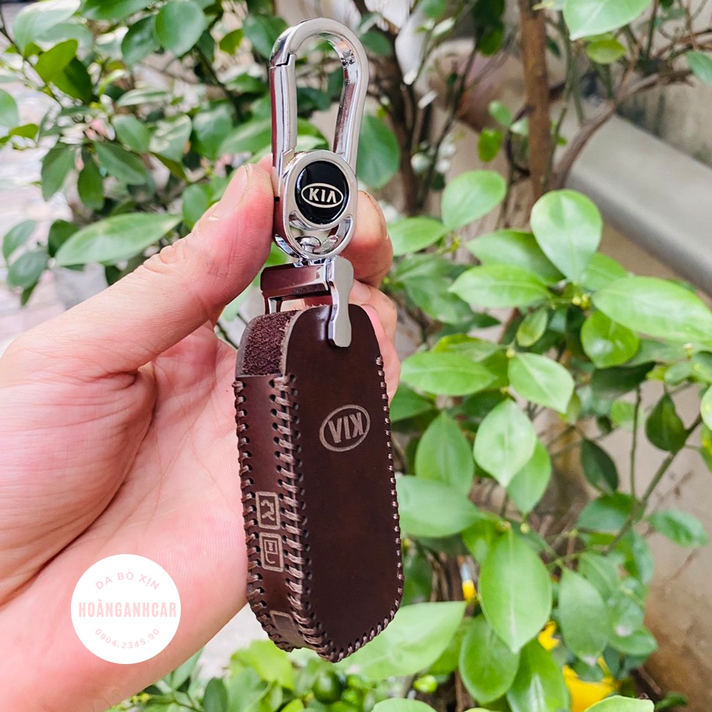 Ốp Chìa Khóa Xe Kia Cerato 2019-2021 Bằng Da Bò Thật, Bọc Chìa Khoá Kia Bao Da Chìa Khoá Cerato