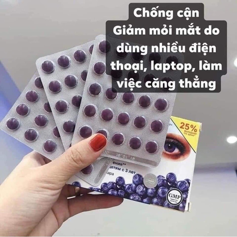 Viên Uống Bổ Mắt Việt Quất Nga Evalar Chống Nhức Mỏi Khô Mắt Tăng Cường Thị Lực Do Dùng Điện Thoại LÀm Việc Căng Thẳng
