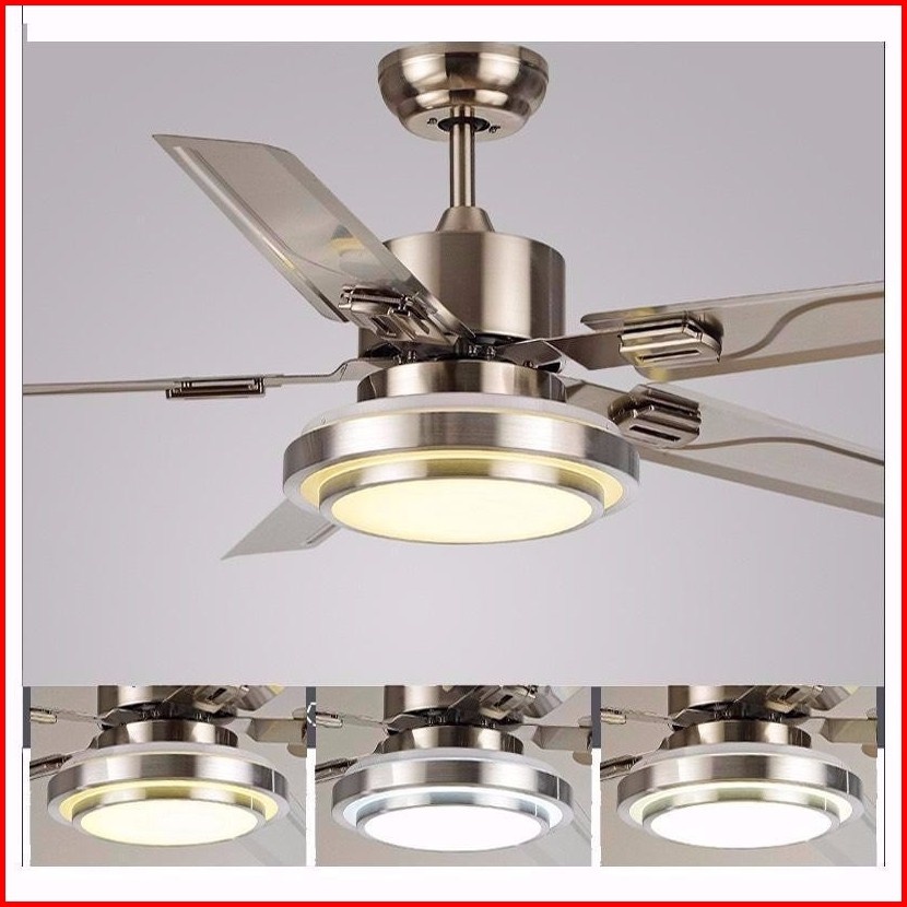 Quạt Trần Đèn 5 Cánh INOX Động Cơ DC Lõi Đồng_Có Điều Khiển Từ Xa-Đèn Led 3 Chế Độ Sáng_Bảo Hành 5 Năm