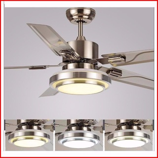 Quạt Trần Đèn 5 Cánh INOX Động Cơ DC Lõi Đồng_Có Điều Khiển Từ Xa-Đèn Led 3 Chế Độ Sáng_Bảo Hành 5 Năm