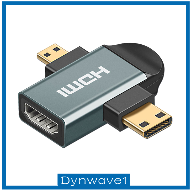 [DYNWAVE1]3in 1 HDMI Female to Mini HDMI Male + Micro HDMI Male Adapter