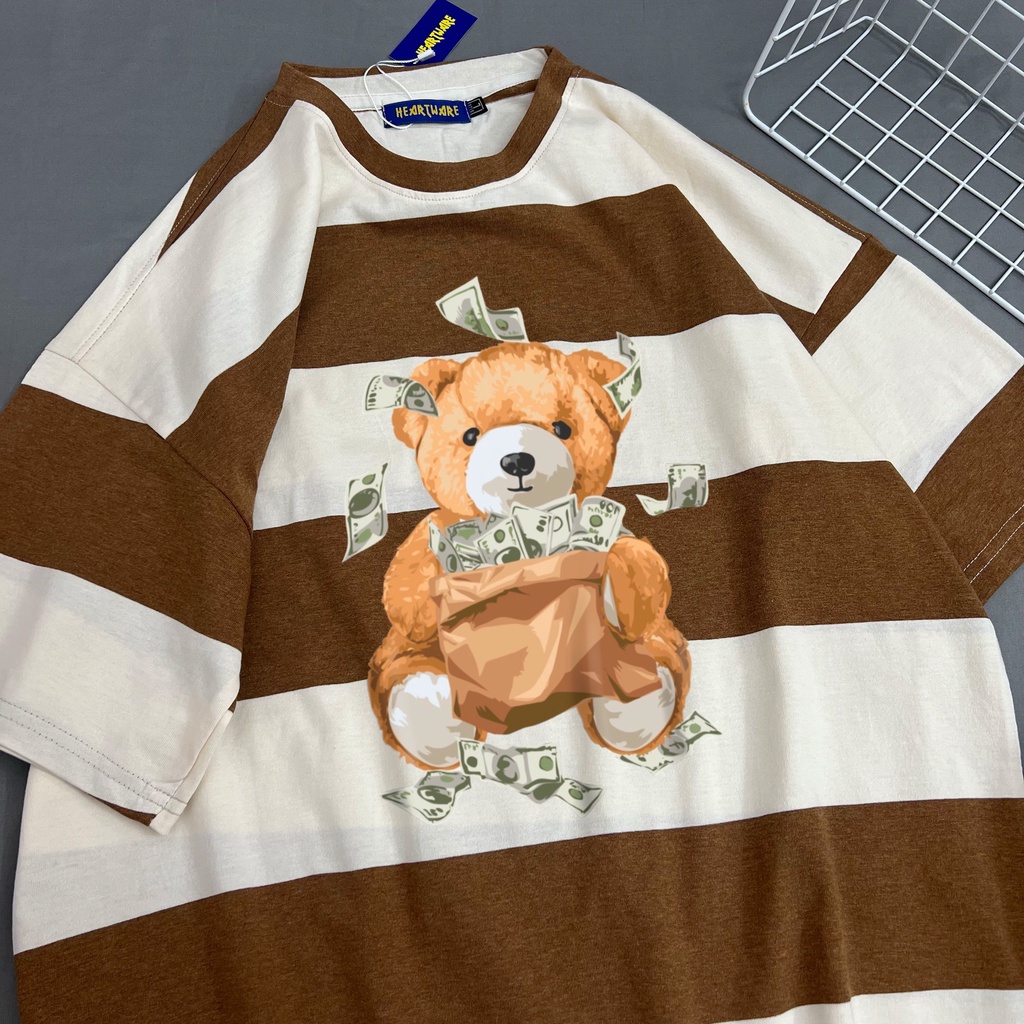 Áo thun tay lỡ nam nữ MEANSTORE phông in hình 100% cotton vải mát form rộng phong cách Ulzzang - Gấu biển