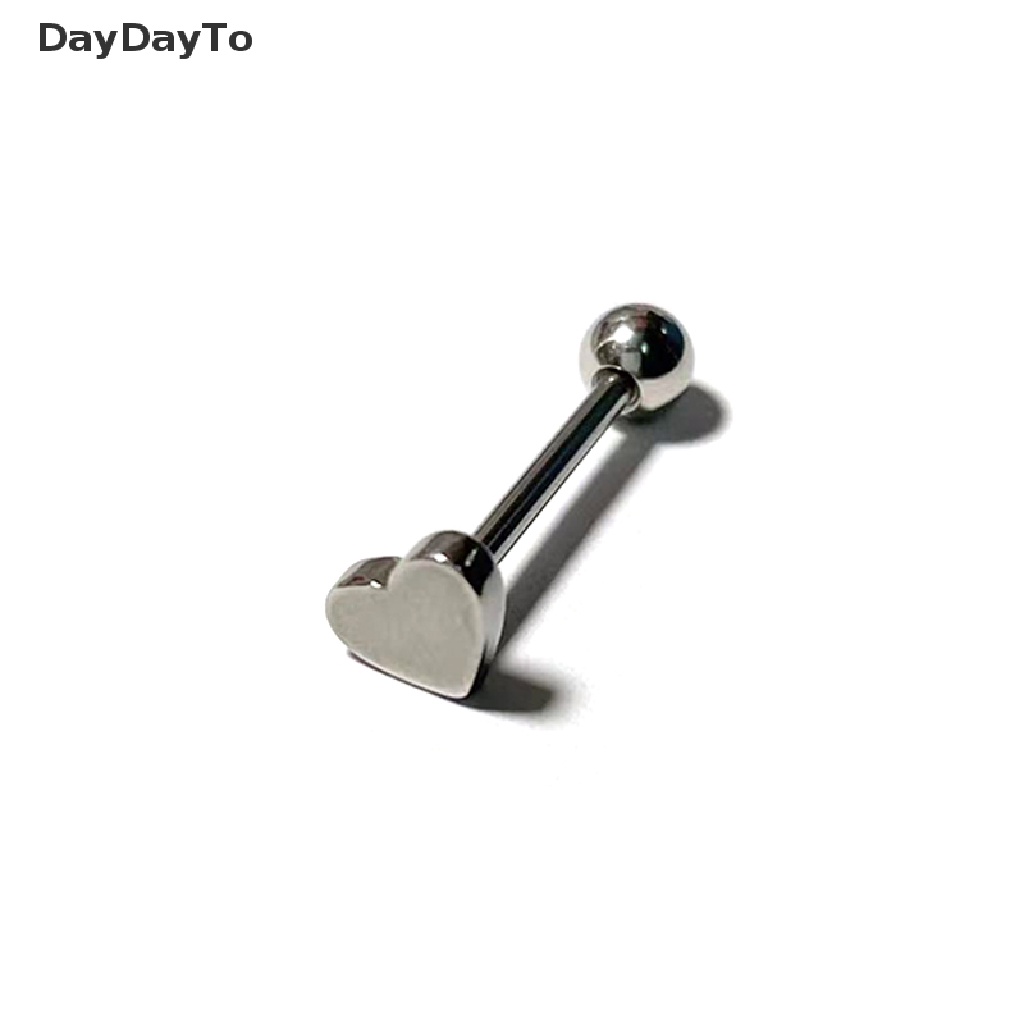 1 Khuyên Lưỡi Bằng Thép Titan Hình Trái Tim Cá Tính