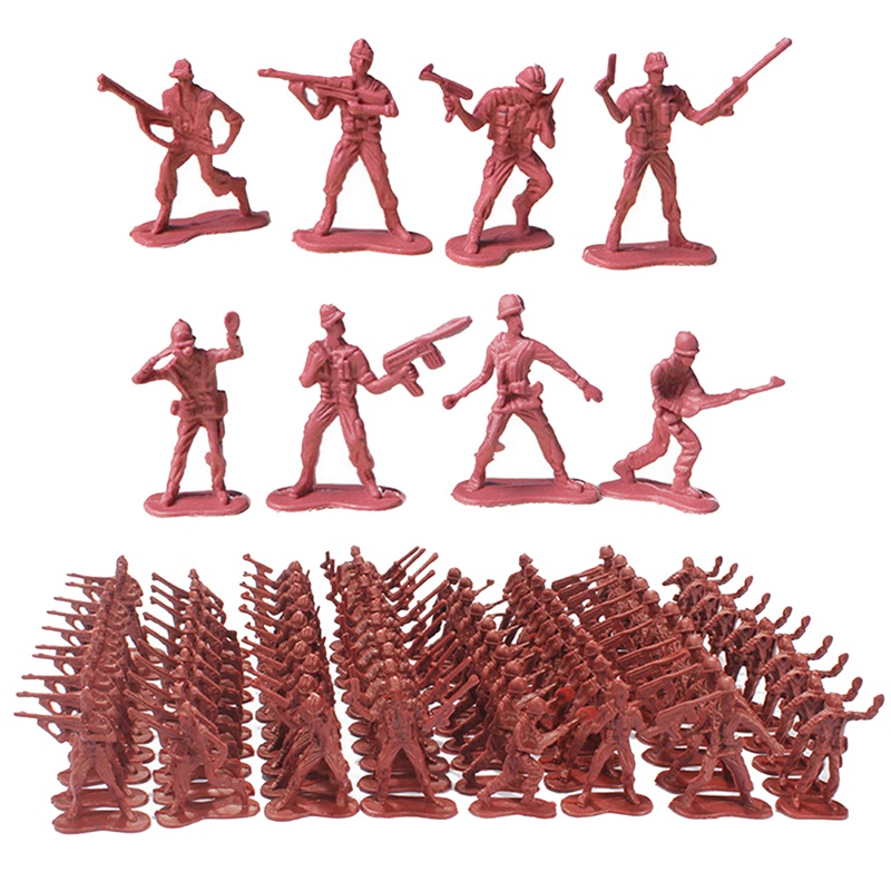 Set 100 Mô Hình Lính Quân Đội Mini 4.5Cm Bằng Nhựa Cho Bé Trai