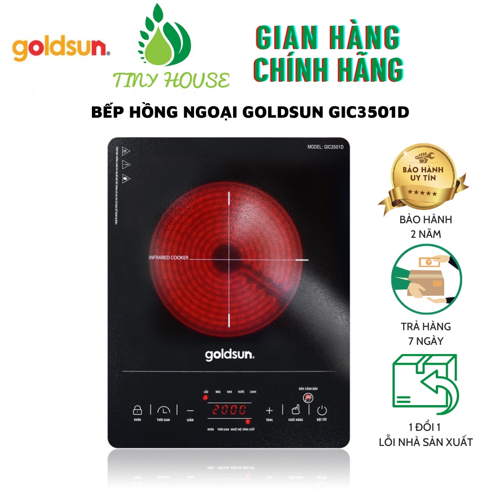 Bếp hồng ngoại , Bếp hồng ngoại GIC3501D ( Tặng kèm vỉ nướng inox ) – Bảo hành 12 tháng