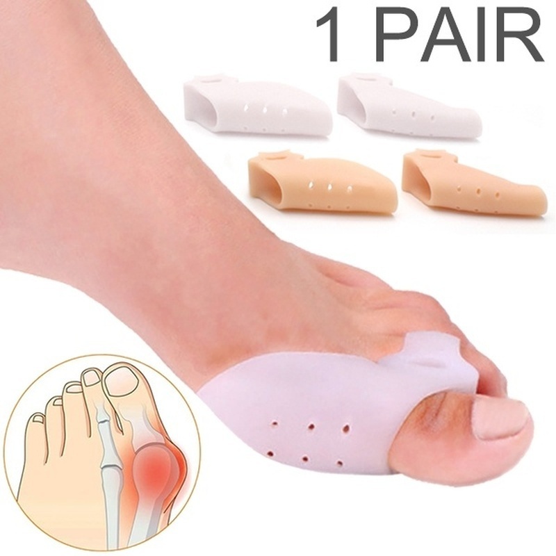 1 Cặp Dụng Cụ Tách Ngón Chân Bằng gel Silicone Hai Lỗ Bảo Vệ Ngón Tay Cái Và Điều Chỉnh bunion