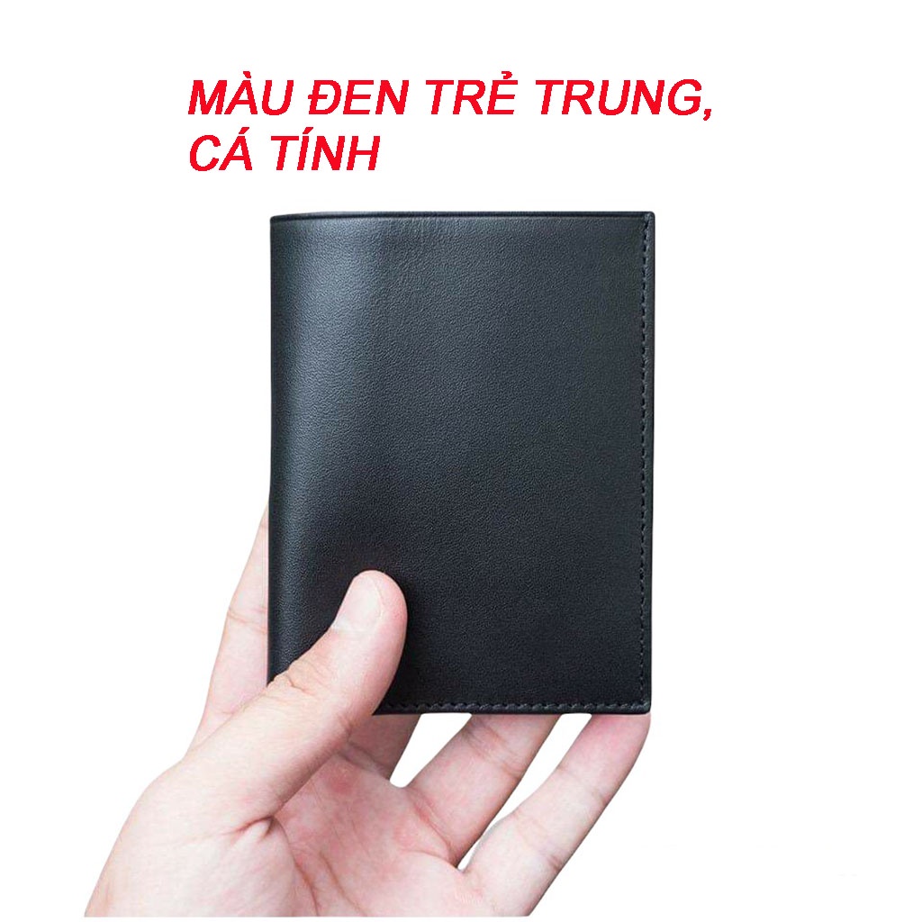 VÍ MINI NAM DA BÒ THẬT DÁNG ĐỨNG THỜI TRANG CAO CẤP NHỎ GỌN VINAMSTORE