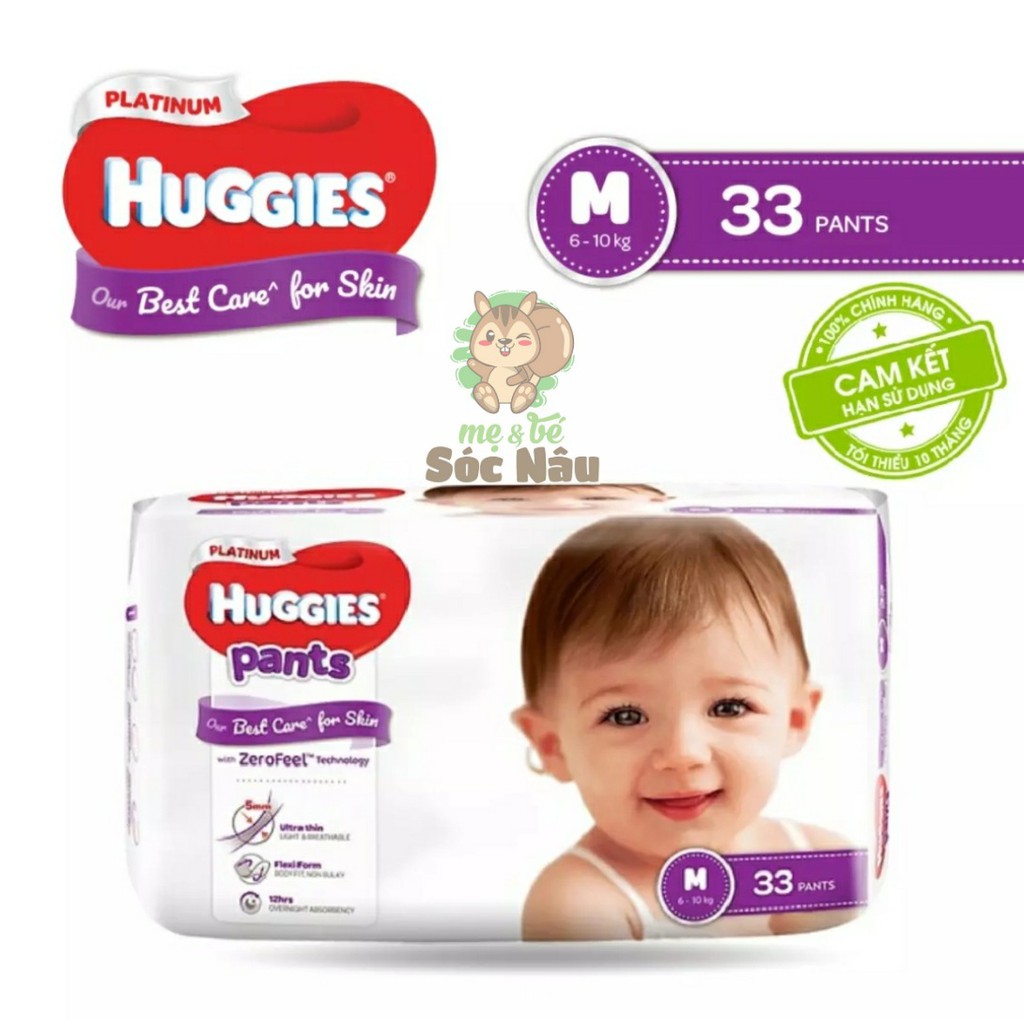 Tã quần Huggies Platinum M33/L27/XL24/XXL26