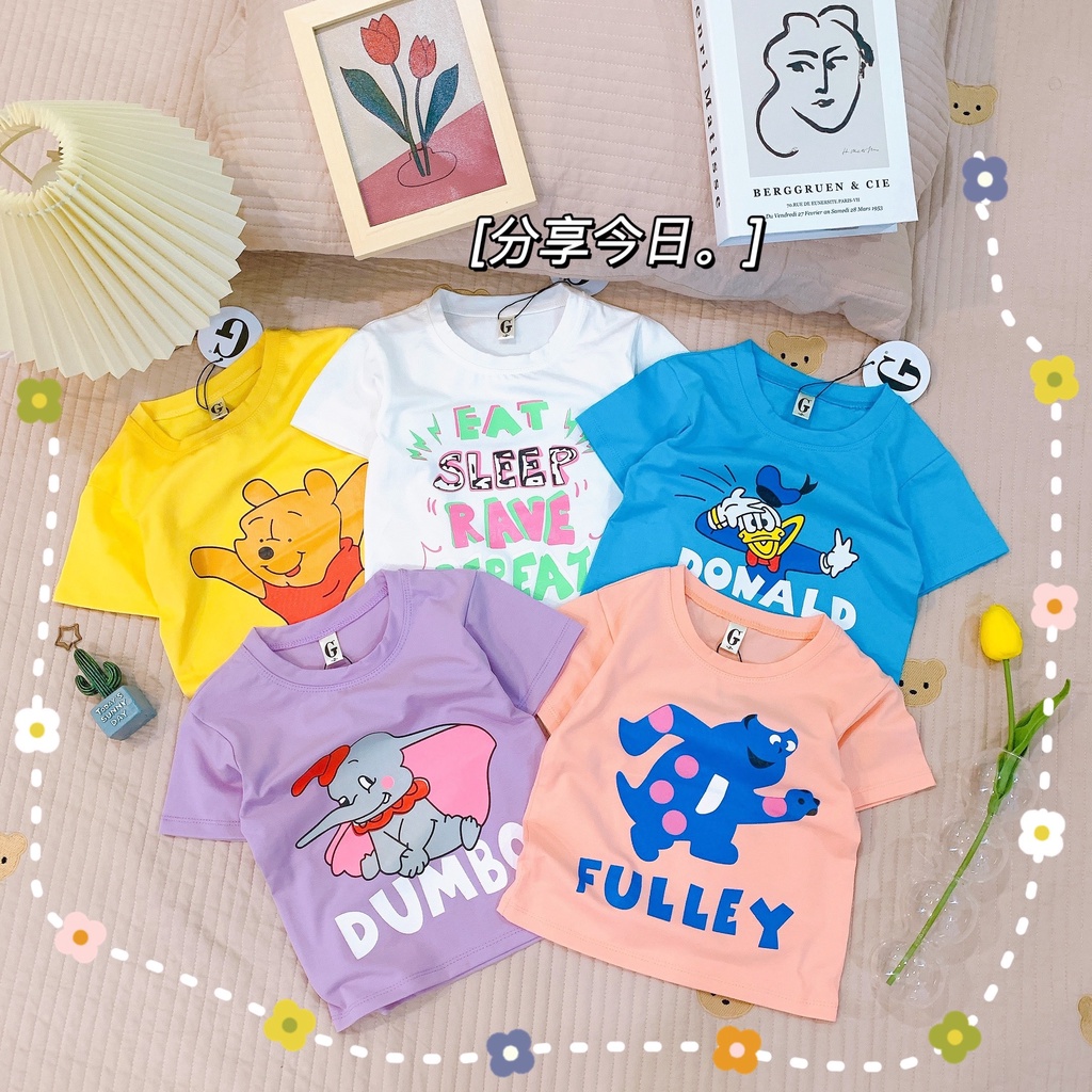 Lyvyshop - (Nhí + Đại) Áo thun tay ngắn cho bé trai, bé gái siêu dễ thương từ 09kg-40kg (giá 01 áo)