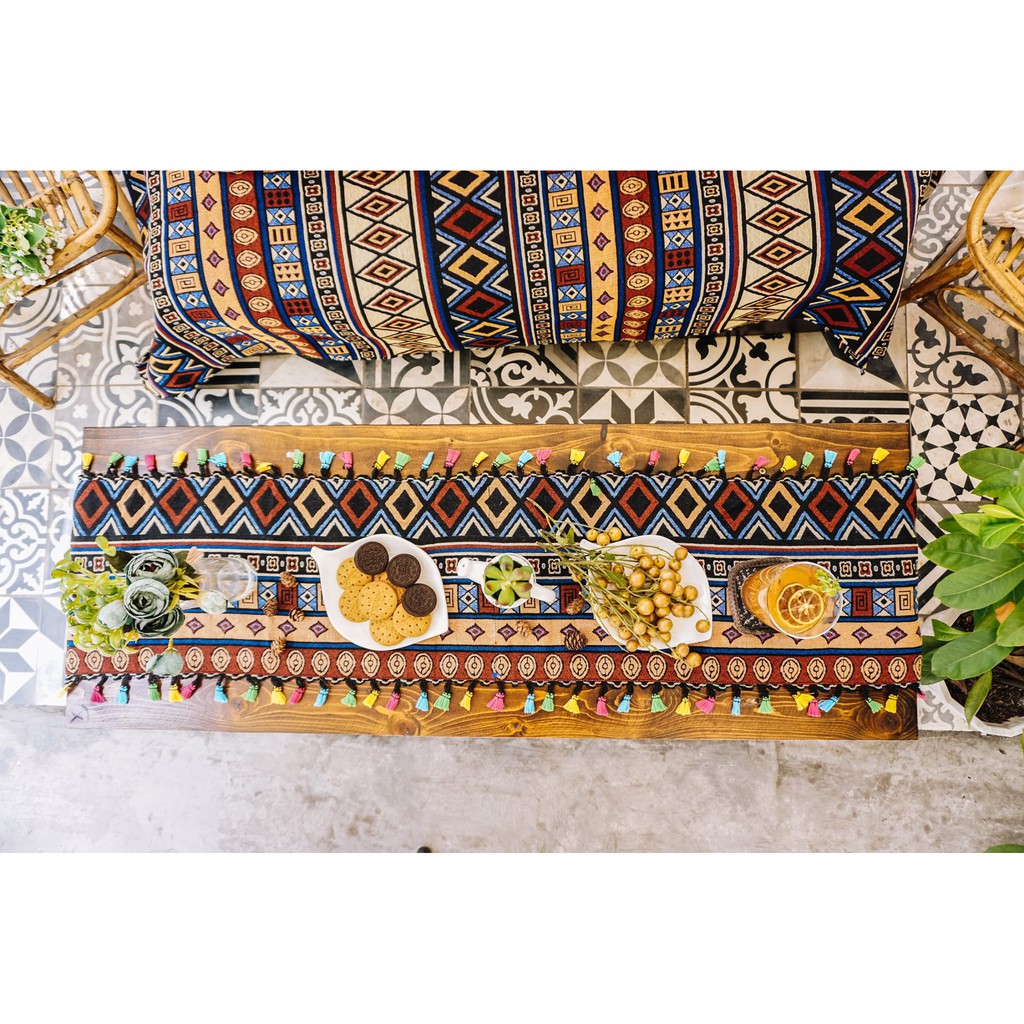 KHĂN TRẢI BÀN THỔ CẨM 25x150cm  TRABY DECOR