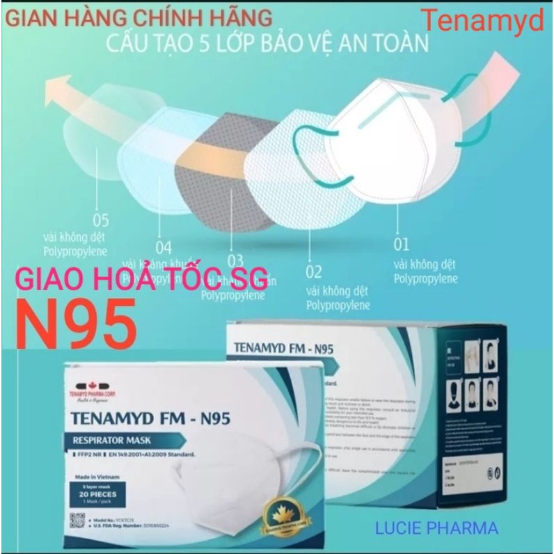 Combo 25 túi 25 KHẨU TRANG FM-N95 TENAMYD KHÁNG KHUẨN CHÍNH HÃNG MÀU TRẮNG - NV Y tế, Y Bác sĩ chuyên dùng