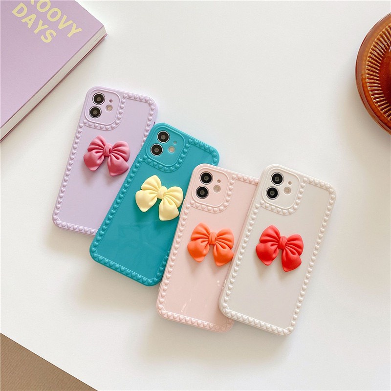 Ốp Lưng Iphone Gắn Nơ Bảo Vệ Cam 5/5s/6/6plus/6s/6splus/7/7plus/8/8plus/x/xr/xs/11/12/pro/max/plus/promax
