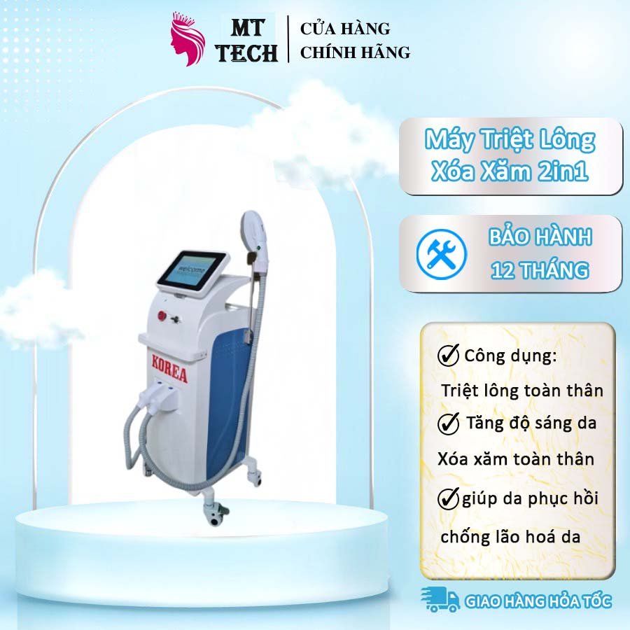 [Bảo Hàng 24 Tháng] Máy Triệt Lông Xóa Xăm XMAX 2IN1 Korea Chính Hãng,