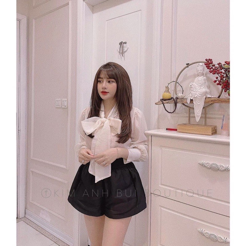 sơ mi tơ cổ nơ siêu xinh