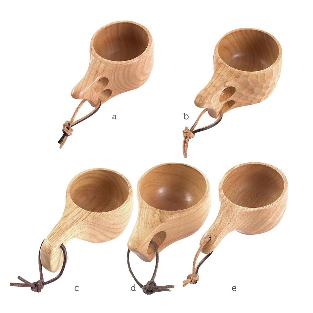 Cốc Uống Cà Phê Bằng Gỗ Tự Nhiên Có Tay Cầm Tiện Dụng Cho Nhà Bếp / Quán Bar