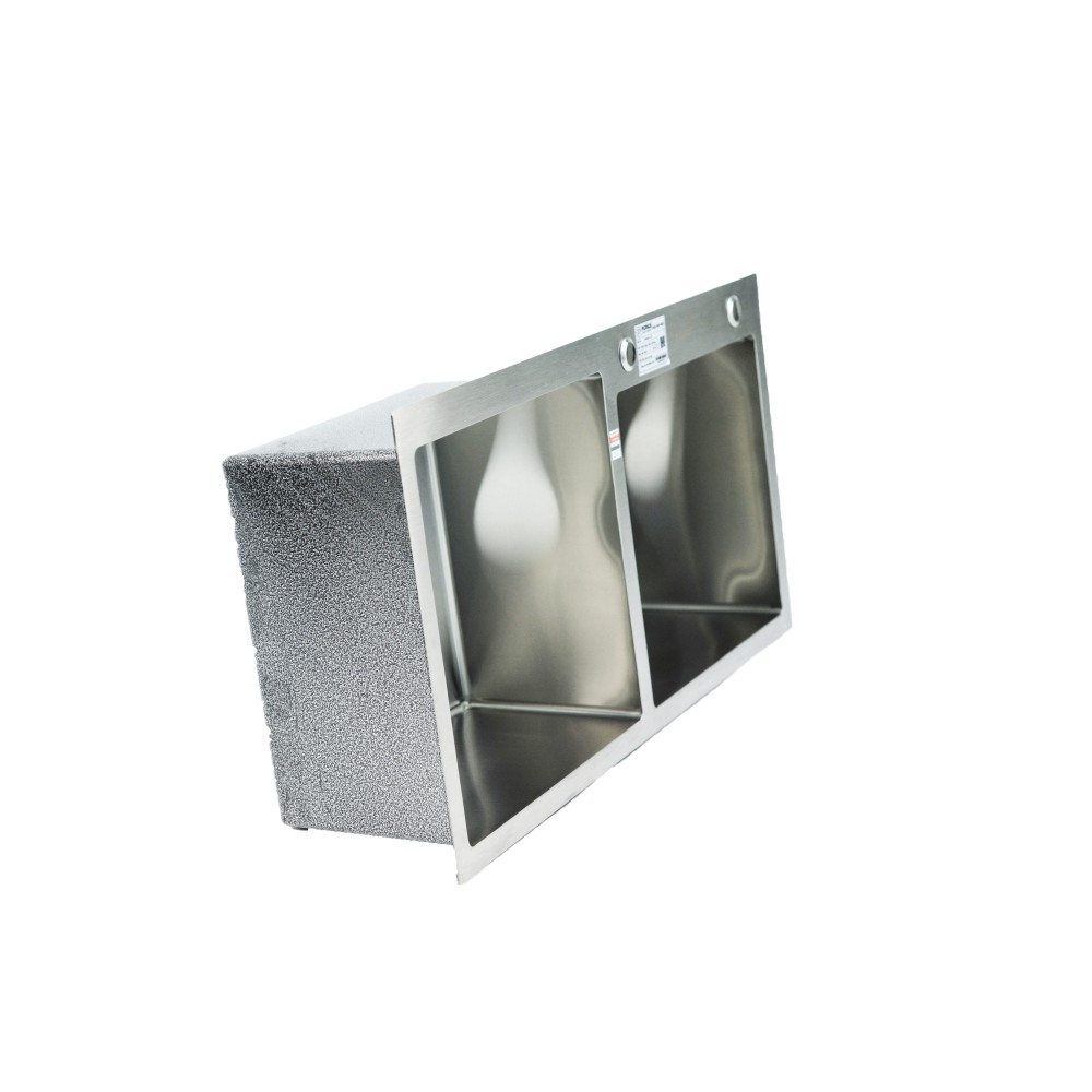 Chậu rửa bát Picenza 2 hố lệch , Inox304 mã HM8245-615  - Bảo hành 2 năm