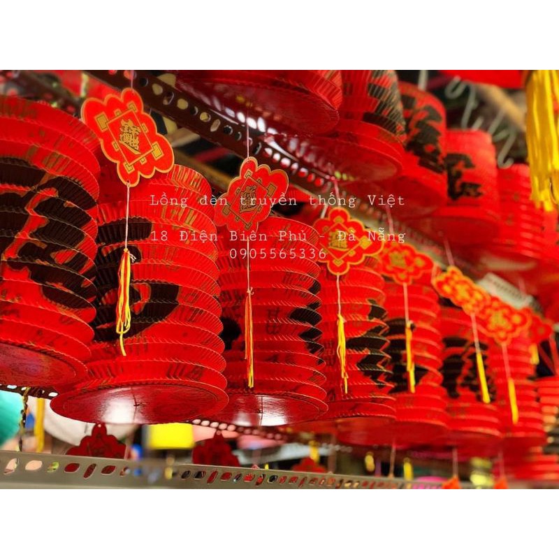 🧧Lồng đèn giấy đỏ chữ Phúc hình trụ mang lại may mắn tài lộc bình yên, Lồng đèn giấy đỏ trang trí Tết