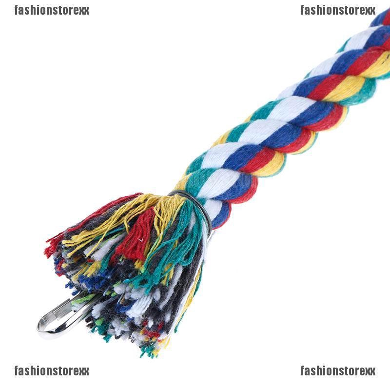 Cuộn dây cotton bện đầy màu sắc đồ chơi huấn luyện cho chim vẹt dài 0.5M