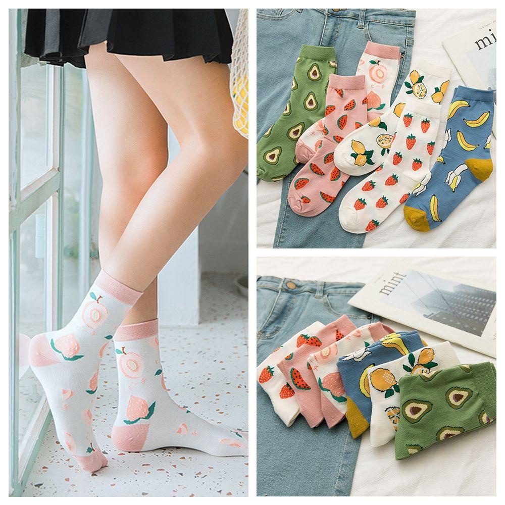 Vớ Cotton Họa Tiết Trái Cây Dễ Thương Thời Trang Mùa Hè