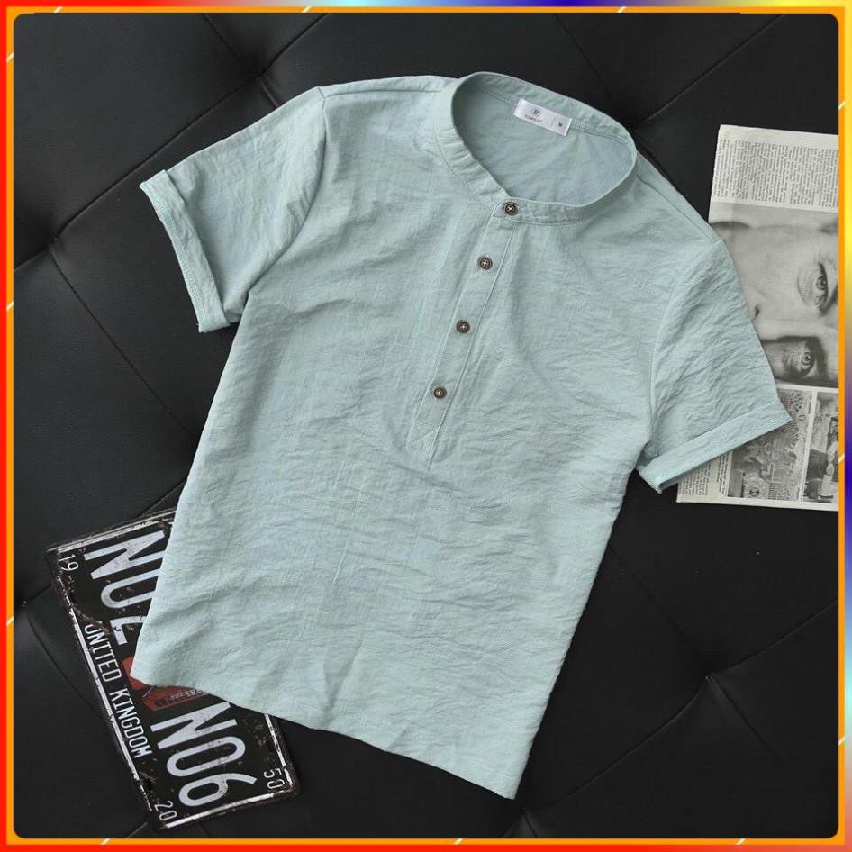 Áo Đũi Nam Cổ Tàu, Áo Đũi Cộc Tay Đẹp, Áo Mặc Đi Chơi Đi Biển Thoáng Mát, Hàng Đũi Thái Loại 1 Manko -AD63 | BigBuy360 - bigbuy360.vn