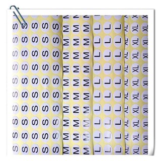 Tem dán size quần áo - decal size 56 tem/ tờ x tệp 100 tờ