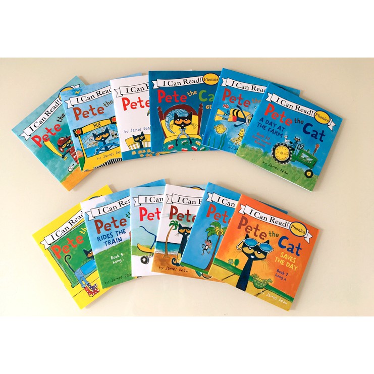 [Free ship]Bộ Nhập 12c - I can read - Pete the cat + File nghe