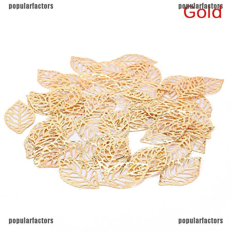 Bộ 50 Chiếc Lá Kim Loại Làm Trang Sức