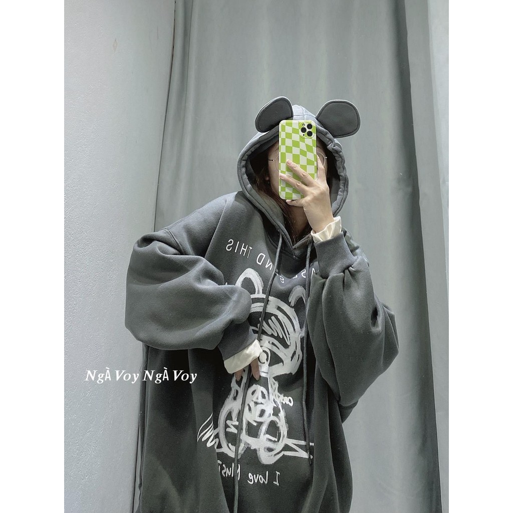 Áo hoodie unisex form rộng Gấu Please send this_Áo nỉ mũ nam nữ basic,hottrend | BigBuy360 - bigbuy360.vn