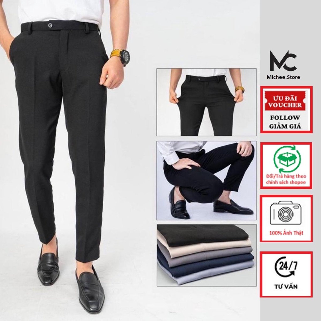 Quần Âu Nam Co Dãn MICHEE Kiểu Dáng Body Hàn Quốc Trẻ Trung MC01