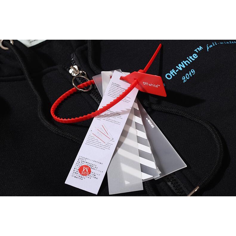 Áo Khoác off-white Có Nón Chất Liệu Cotton In Họa Tiết Thời Trang Cho Nam Nữ