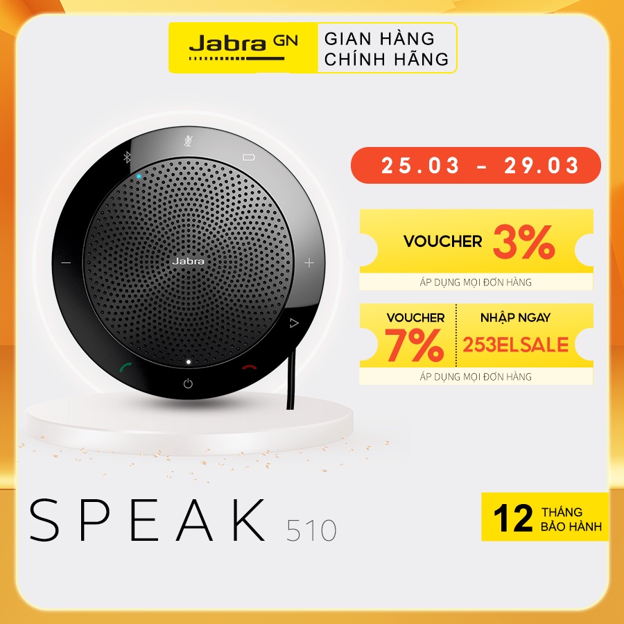 [Mã ELHACE giảm 4% đơn 300K] Loa Phòng Họp Jabra Speak 510 UC - Hàng Chính Hãng